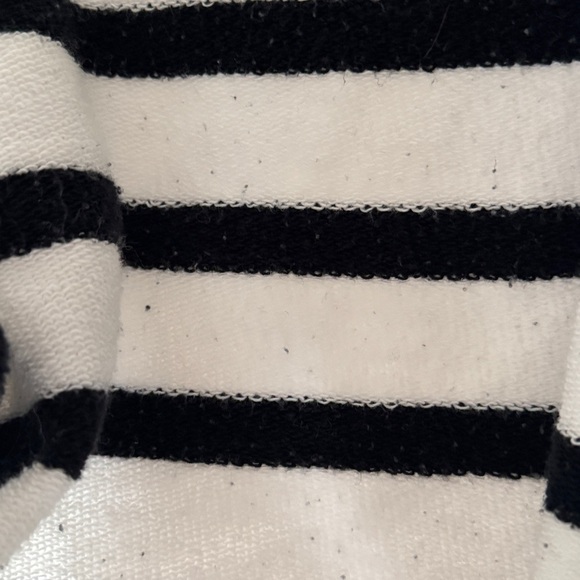 FRAME mock neck sweater balloon sleeve sweatshirt striped ribbed french terry - Picture 10 of 13